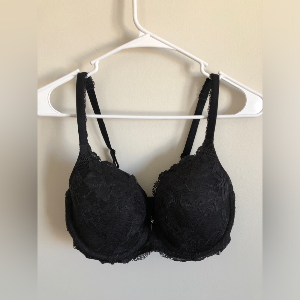 Victoria’s Secret Body by Victoria Lined Demi, Black Lace Bra in Size 36DD